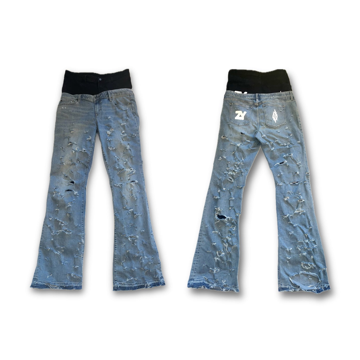 BV Double Waisted 'Overly Distressed' Denim
