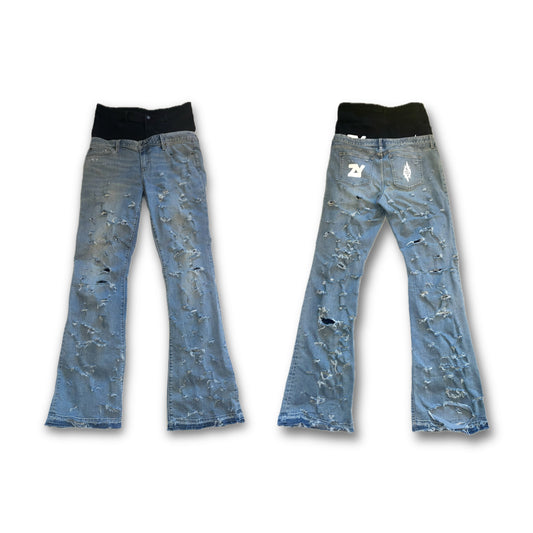 BV Double Waisted 'Overly Distressed' Denim