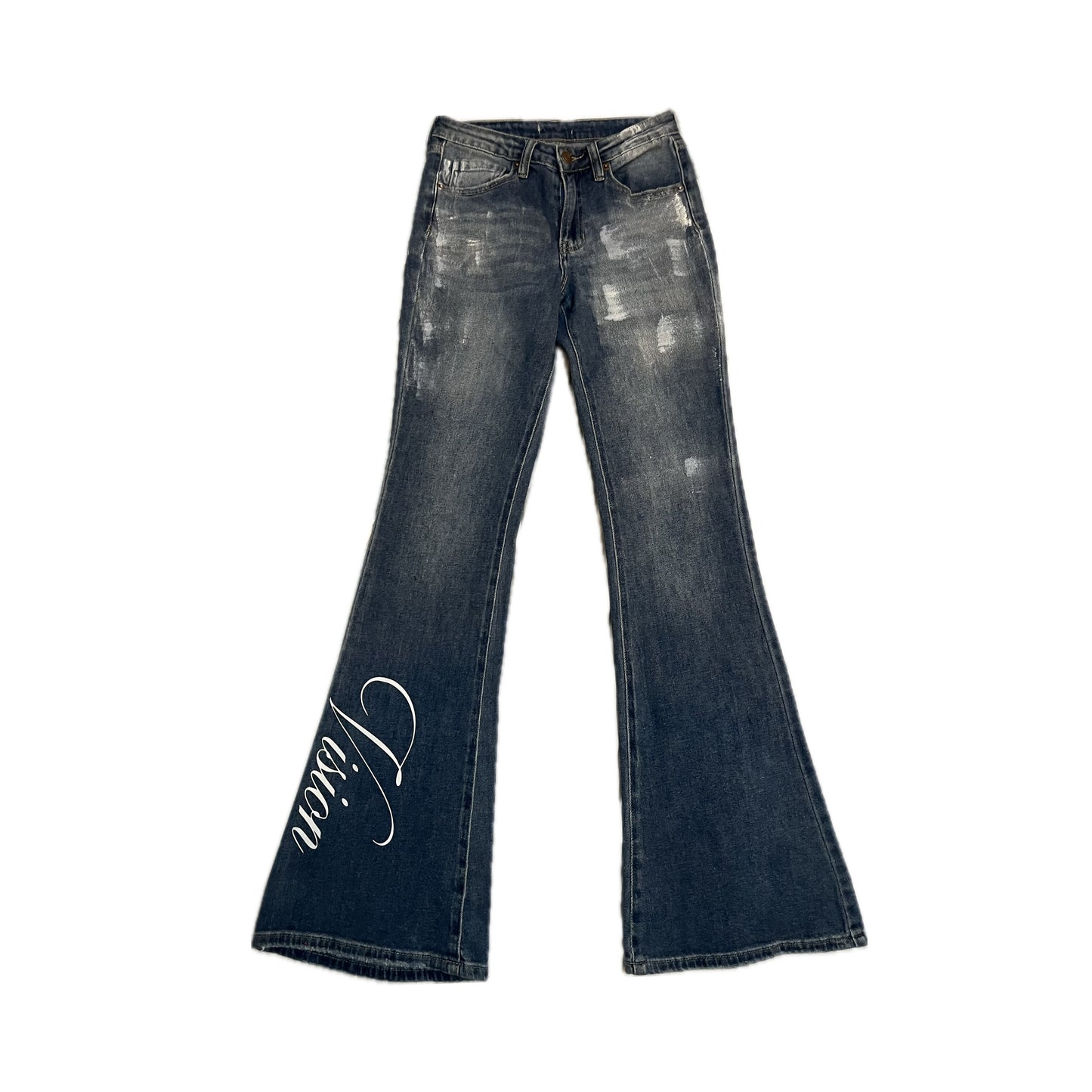 'Vision' Cursive Flared Denim