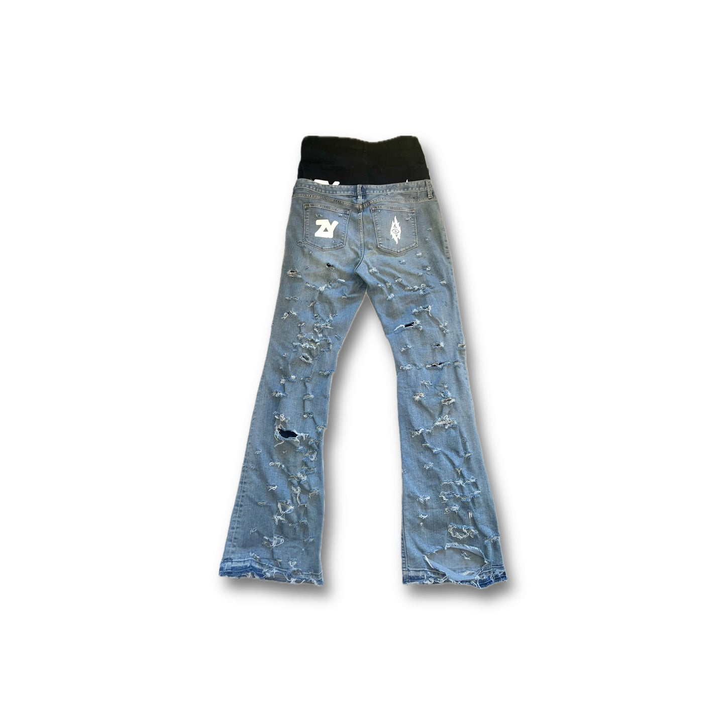 BV Double Waisted 'Overly Distressed' Denim