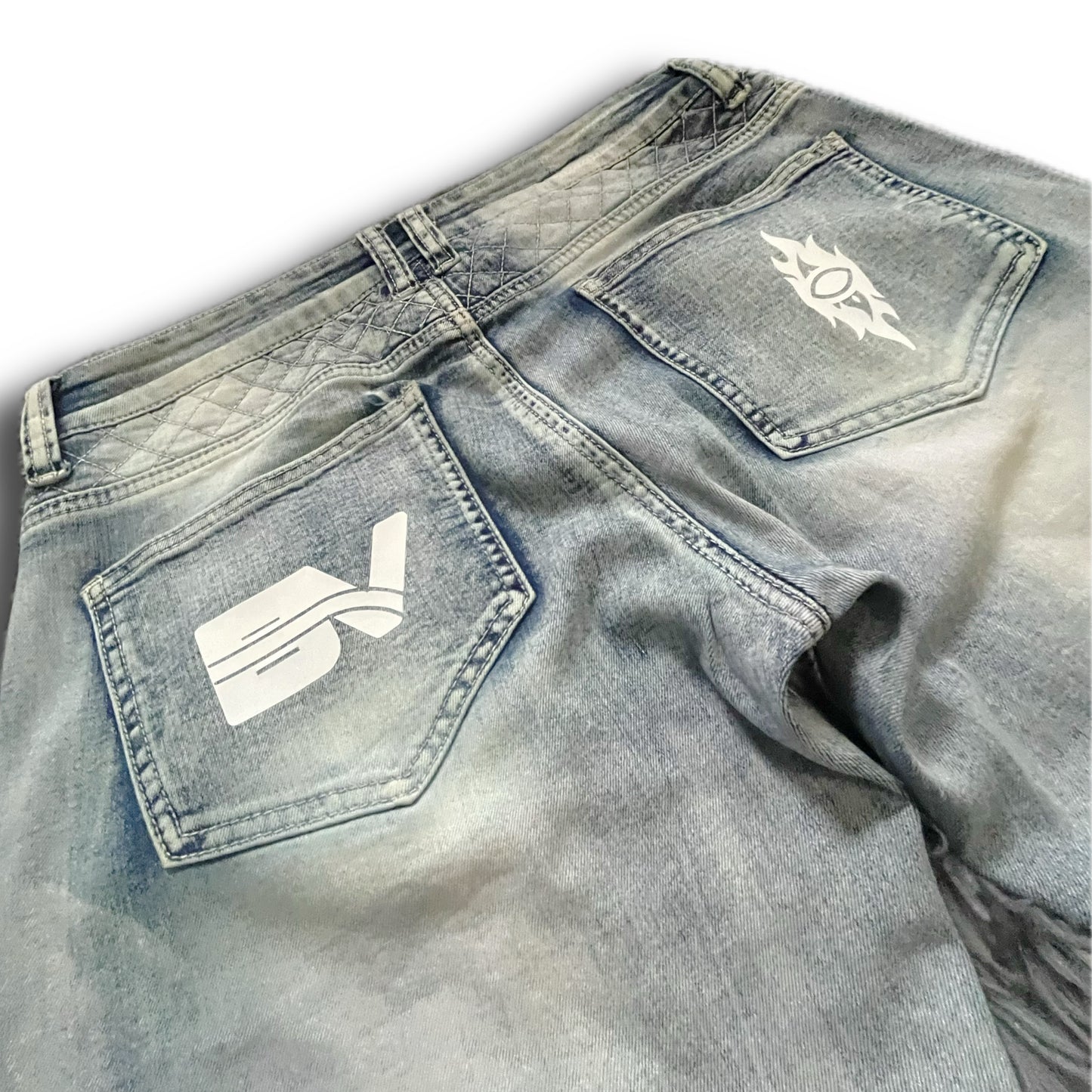 BV Reworked Flared Biker Denim