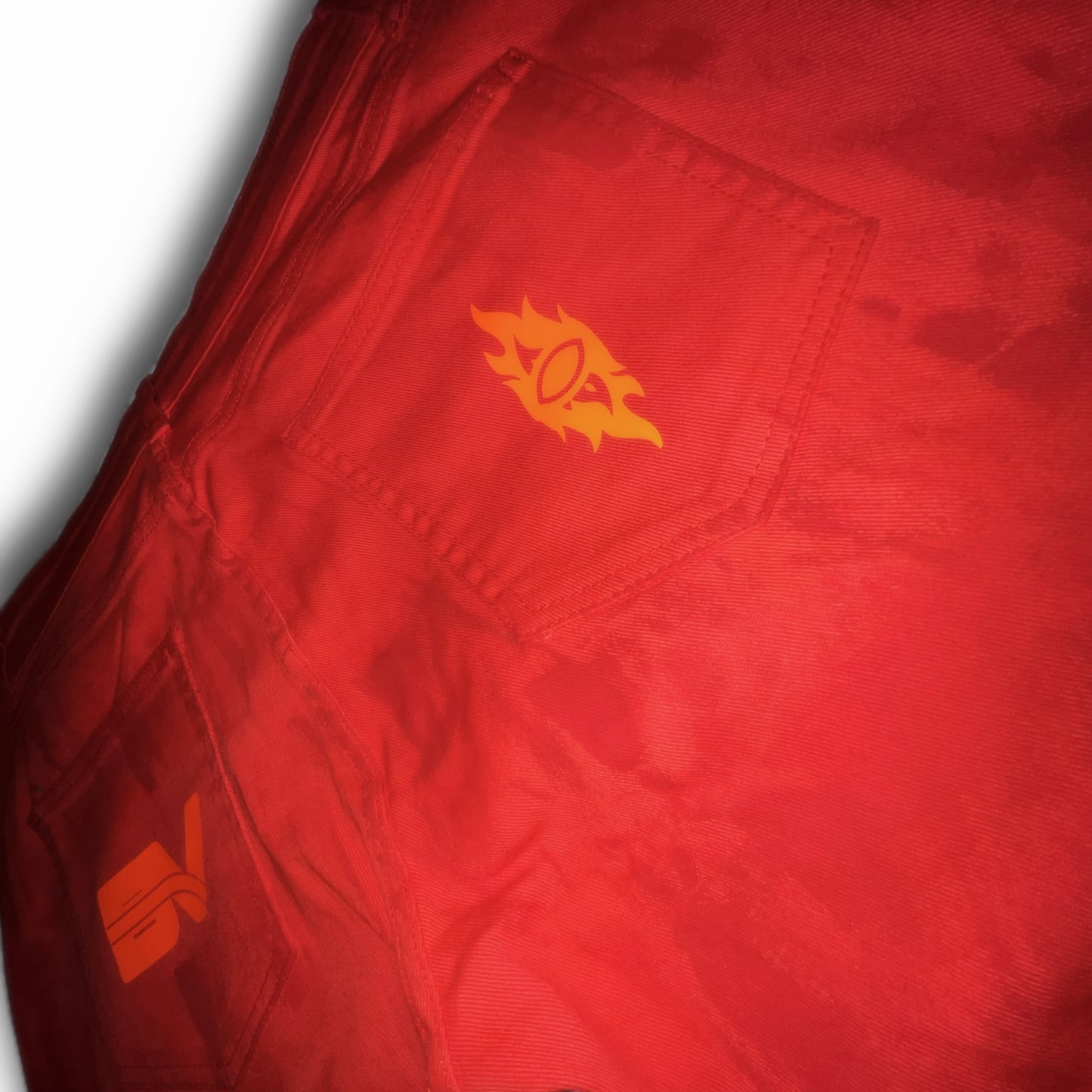 BV 'Sunset' Orange Painted Denim