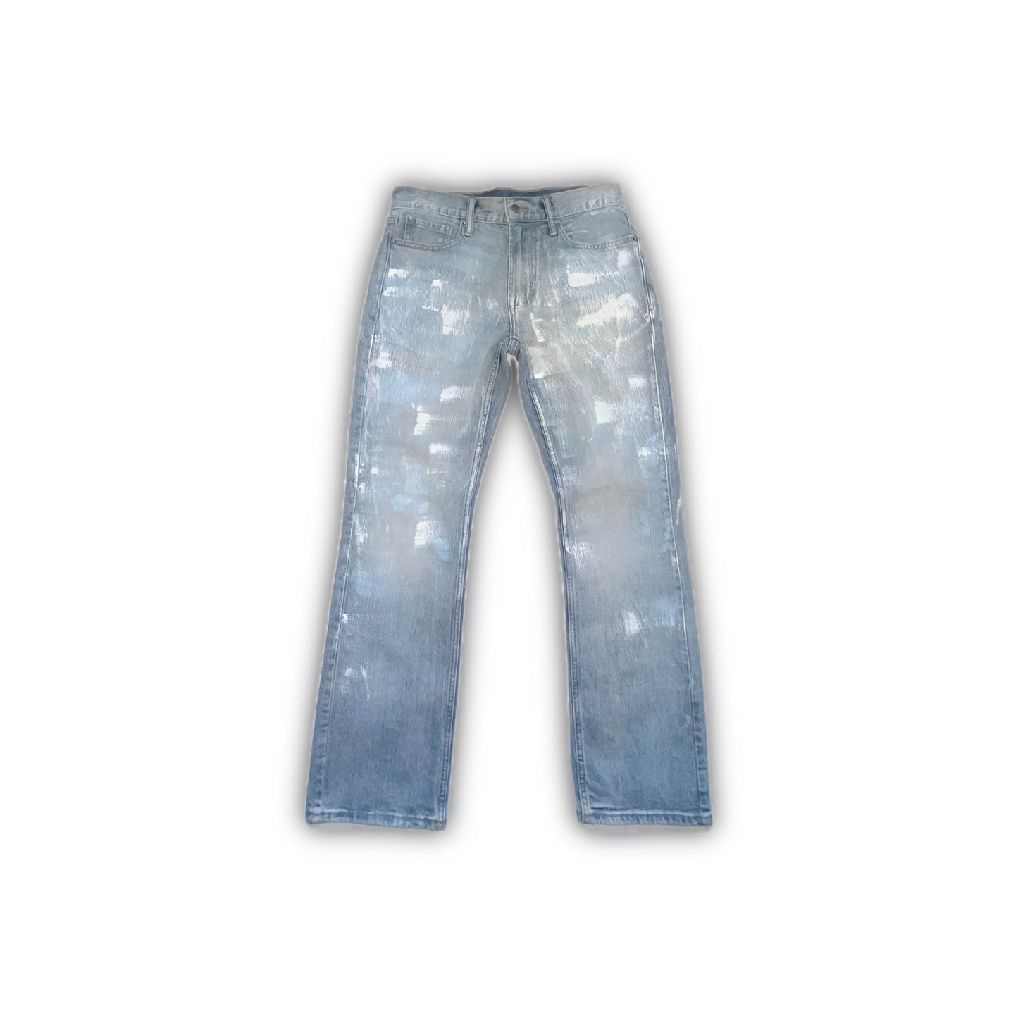 BV Light Washed Painted Slim-Fit Denim