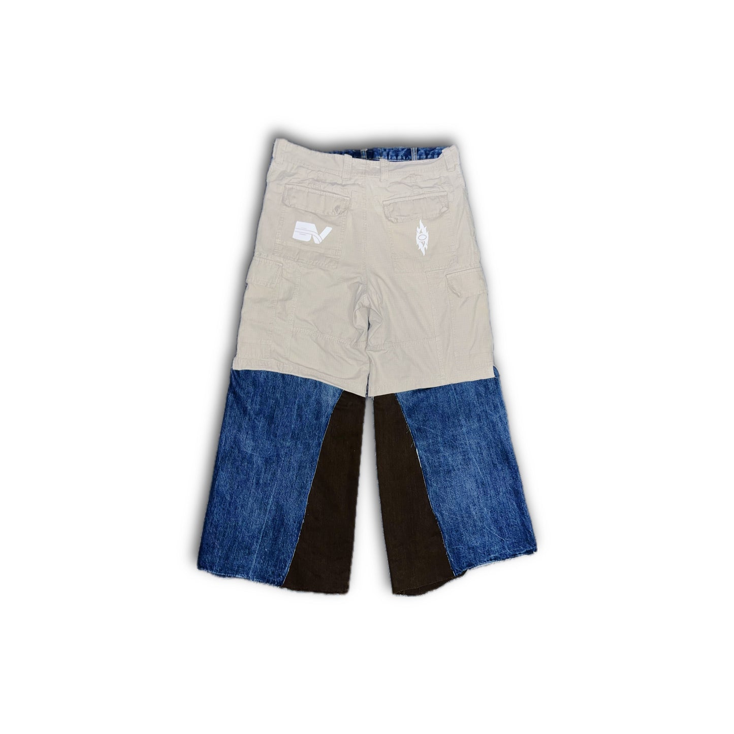 BV Multi-Material Reworked Baggy Denim