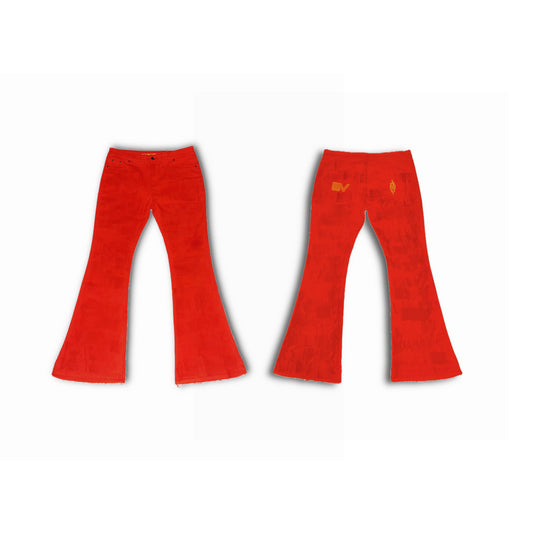 BV 'Sunset' Orange Painted Denim