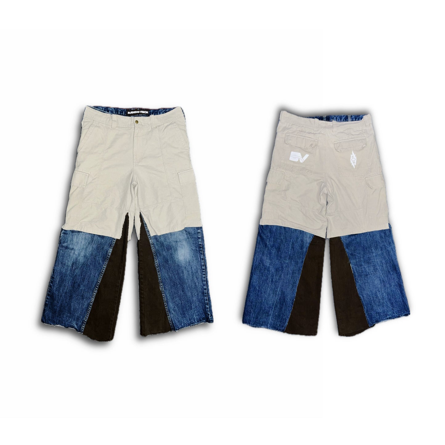 BV Multi-Material Reworked Baggy Denim