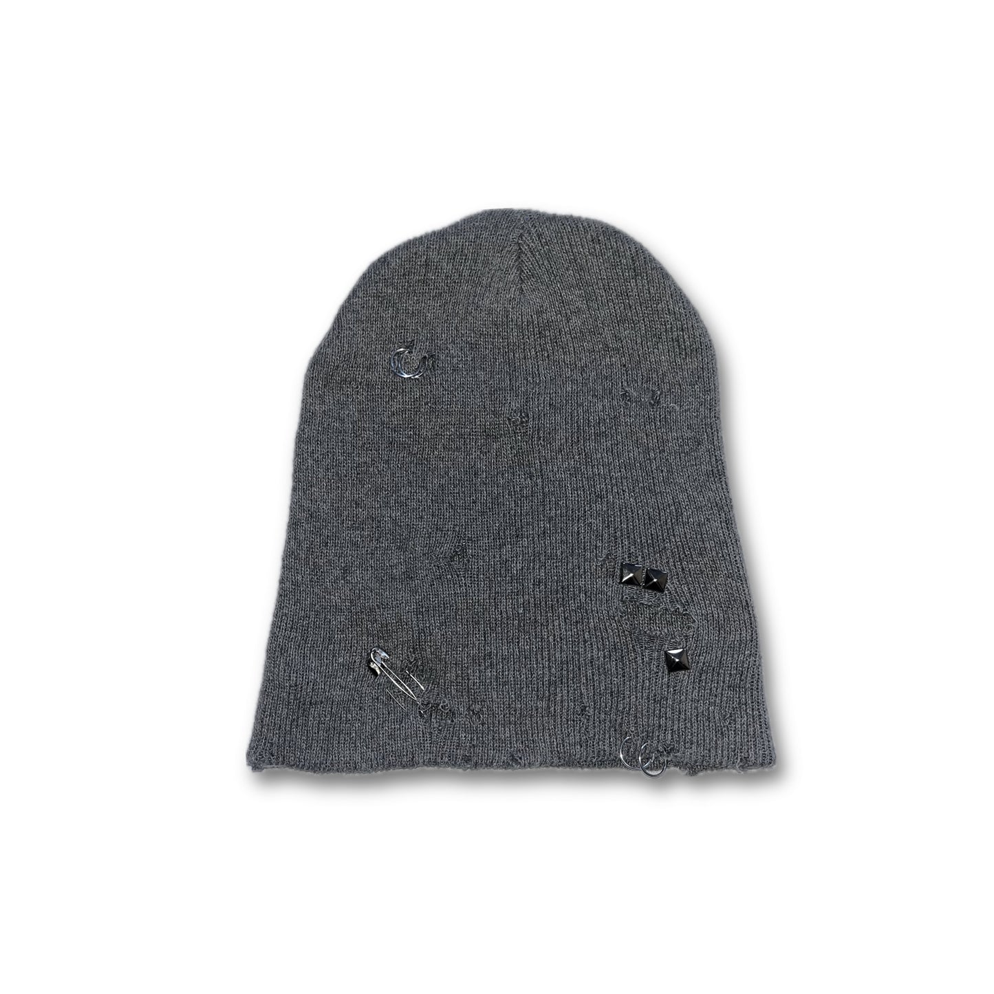 Rugged Hand Distressed Grey Beanie