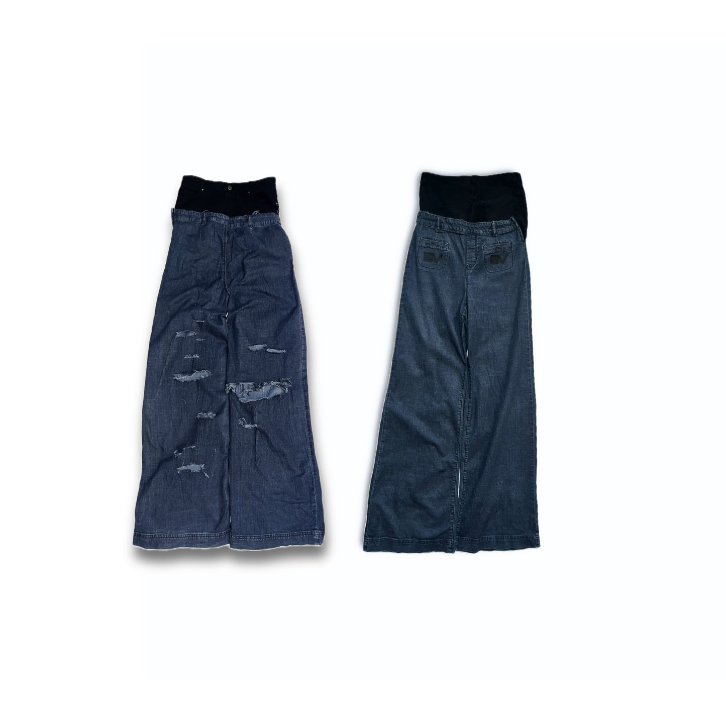 Burning Vision Reworked Double Wasted Distressed Denim