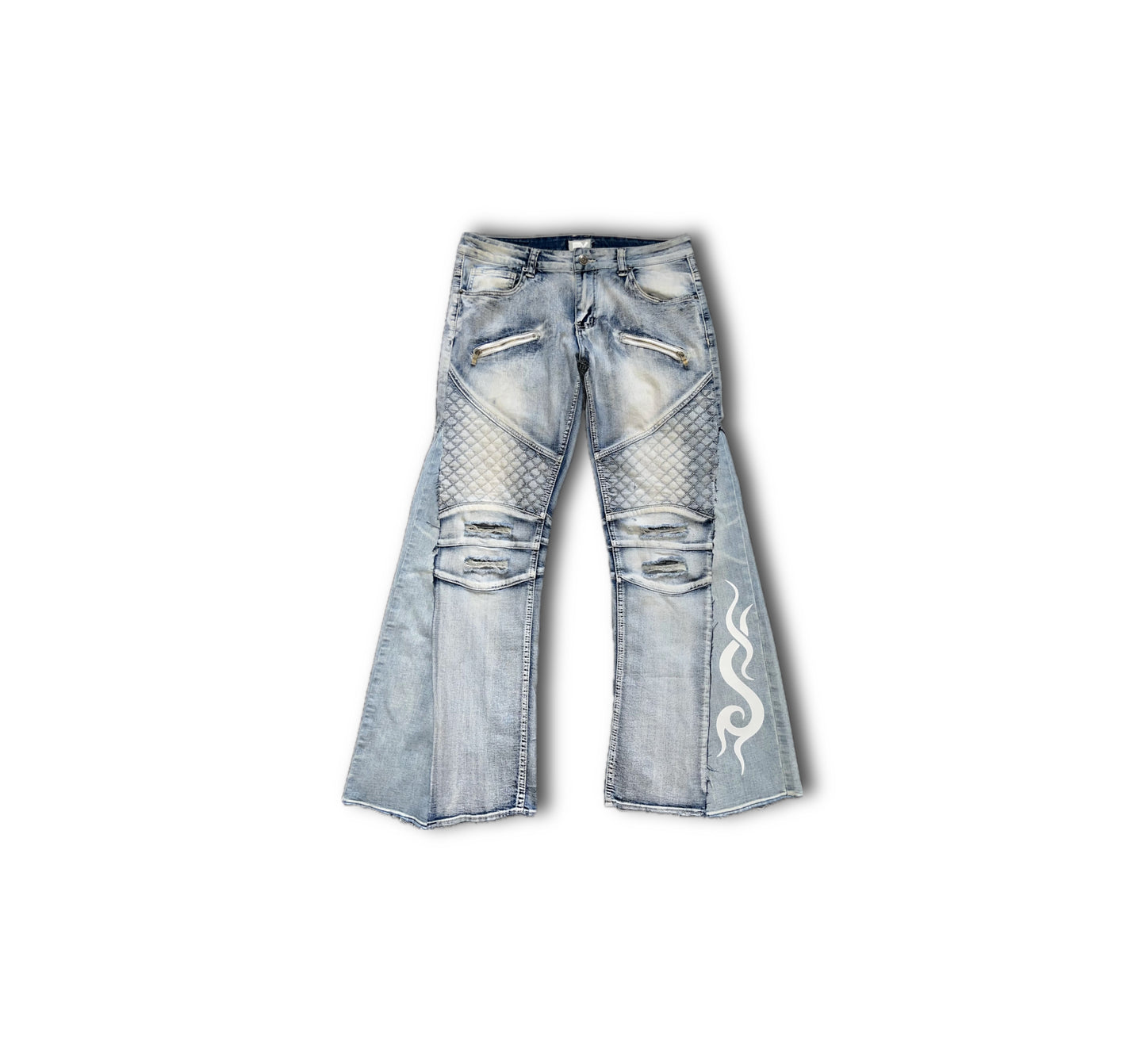 BV Reworked Flared Biker Denim