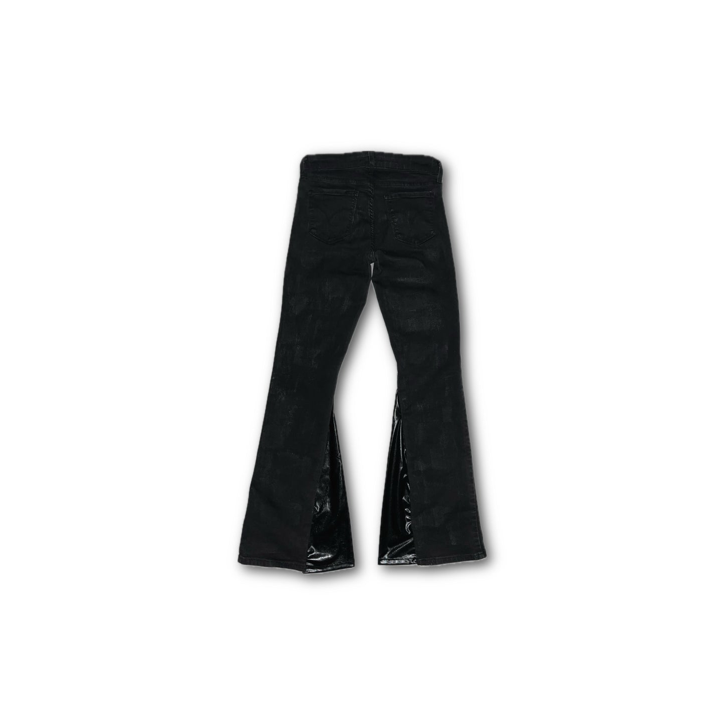 BV Blk Painted Skinny Flared Denim
