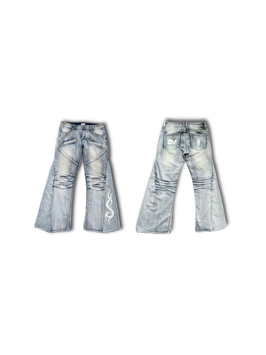 BV Reworked Flared Biker Denim